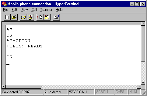 Hyperterminal commands rs232